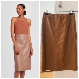 Never Worn High Waisted Mauve Faux Leather Skirt